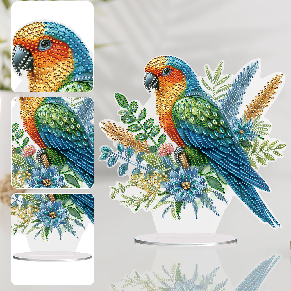 Parrot Special Shape Desktop Diamond Painting Art for Adults Beginner (GJ526)