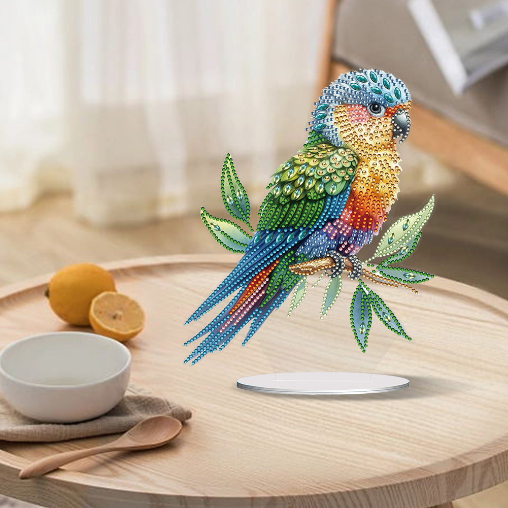 Parrot Special Shape Desktop Diamond Painting Art for Adults Beginner (GJ528)