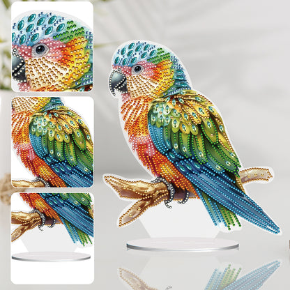 Parrot Special Shape Desktop Diamond Painting Art for Adults Beginner (GJ529)