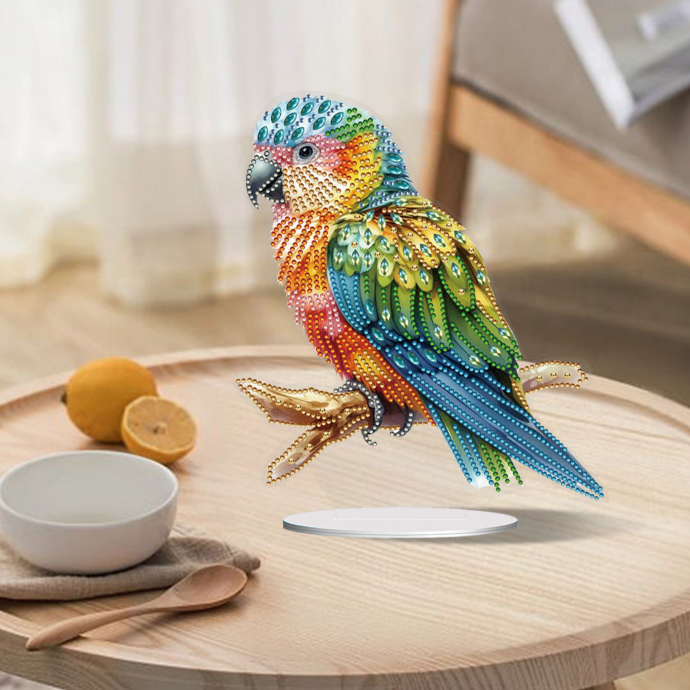 Parrot Special Shape Desktop Diamond Painting Art for Adults Beginner (GJ529)