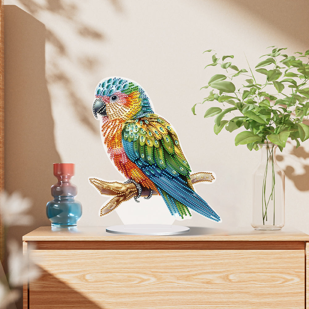 Parrot Special Shape Desktop Diamond Painting Art for Adults Beginner (GJ529)