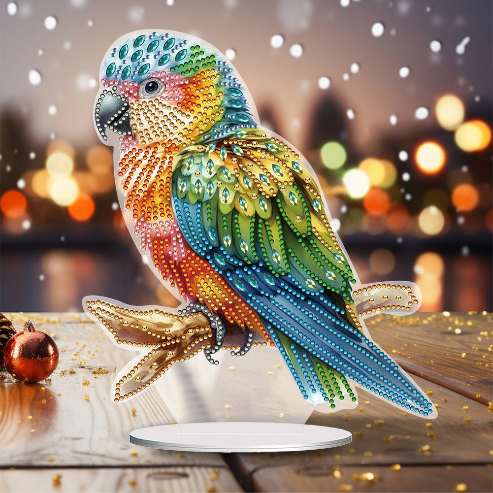 Parrot Special Shape Desktop Diamond Painting Art for Adults Beginner (GJ529)