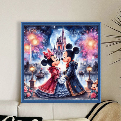 Mickey And Minnie - 11CT Stamped Cross Stitch 45*45CM