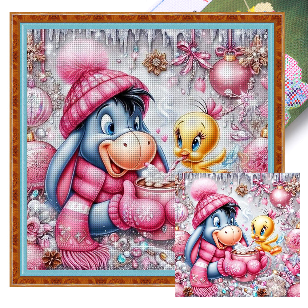 Winnie The Pooh And El - 11CT Stamped Cross Stitch 45*45CM