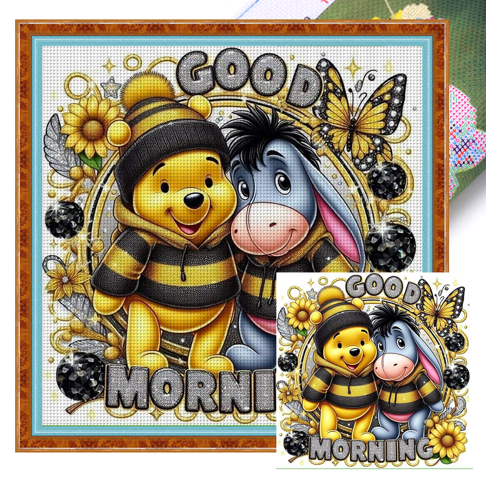 Winnie The Pooh And El - 11CT Stamped Cross Stitch 45*45CM