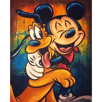 Mickey And Pluto - 11CT Stamped Cross Stitch 40*50CM