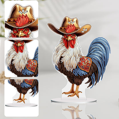 Special Shape Rooster Desktop Diamond Painting Art Office Home Decor (Rooster 2)