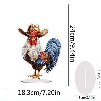 Special Shape Rooster Desktop Diamond Painting Art Office Home Decor (Rooster 2)