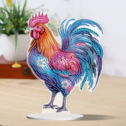 Special Shape Rooster Desktop Diamond Painting Art Office Home Decor (Rooster 3)