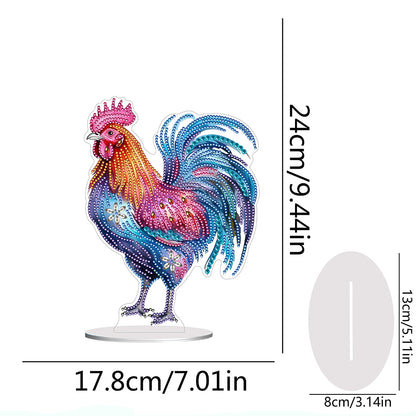 Special Shape Rooster Desktop Diamond Painting Art Office Home Decor (Rooster 3)