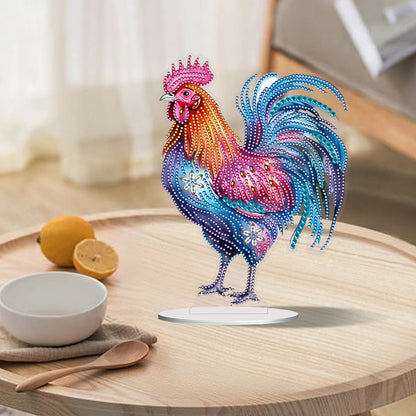 Special Shape Rooster Desktop Diamond Painting Art Office Home Decor (Rooster 3)