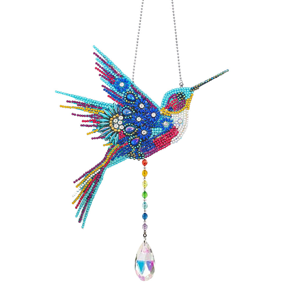 Animal Wind Chimes Hummingbird Diamond Crystal Painting Ornaments Art Wall Decor