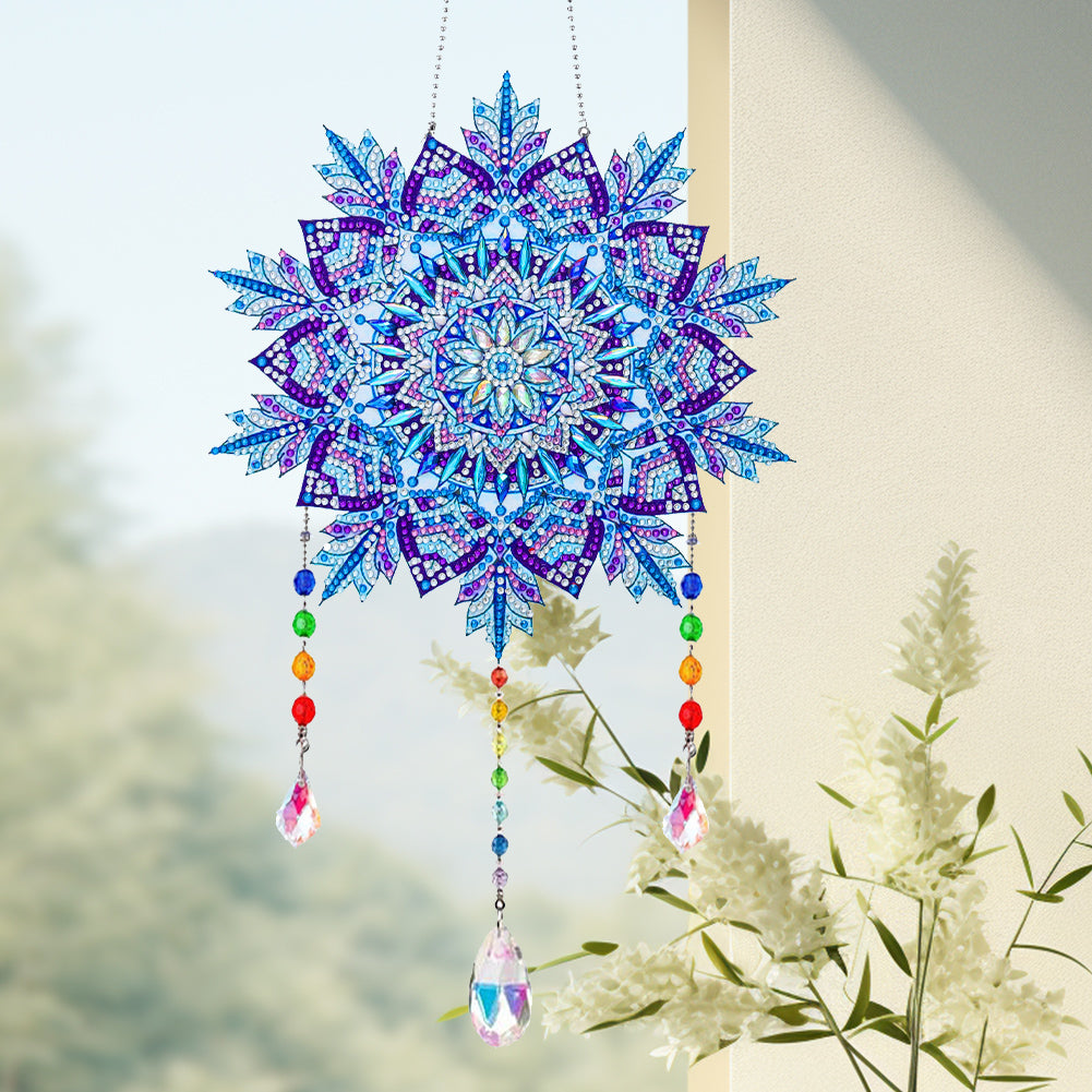 Wind Chimes Exquisite Ice Crystal Flower Crystal Diamond Painting Wall Ornaments