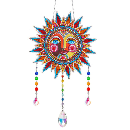 Wind Chimes Exquisite Sun Totem Crystal Diamond Painting Ornaments Wall Decor