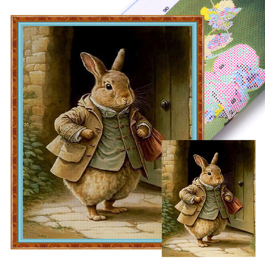 Rabbit - 11CT Stamped Cross Stitch 40*50CM