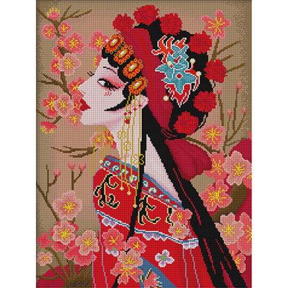 Chinese Peking Opera Hua Dan -Classic Edition - 11CT Stamped Cross Stitch 65*90CM(Spring)
