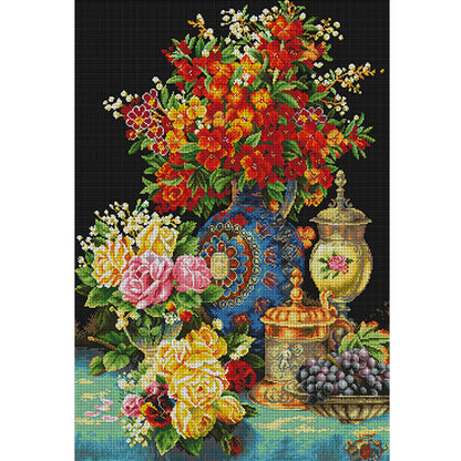 Blooming Flowers - 11CT Stamped Cross Stitch 68*90CM(Spring)