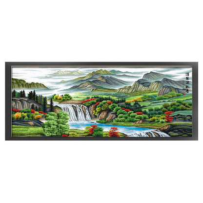 Clear Spring Filled With Fragrant Forest - 11CT Stamped Cross Stitch 191*86CM(Spring)