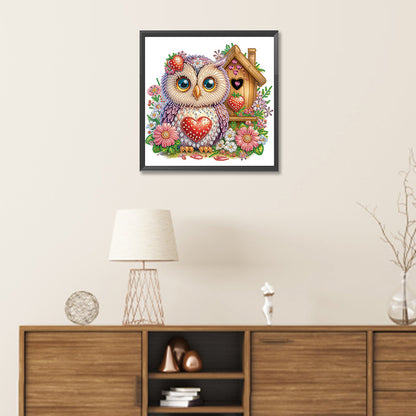Rose Owl House - Special Shaped Drill Diamond Painting 30*30CM