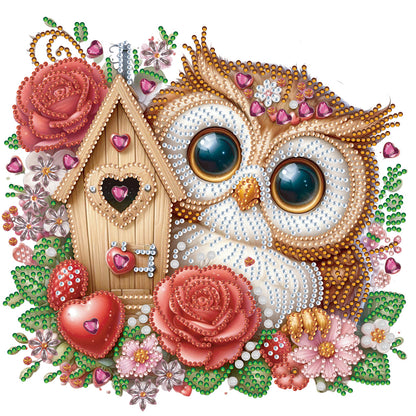 Rose Owl House - Special Shaped Drill Diamond Painting 30*30CM