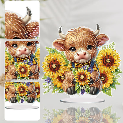 Special Shaped Yak Desktop Diamond Painting for Beginner Kids (Yak Sunflower)