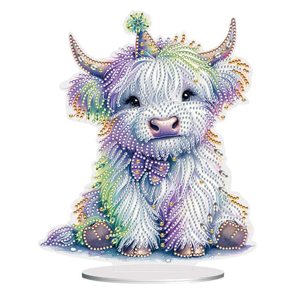 Special Shaped Yak Desktop Diamond Painting Gift for Beginner Kids (White Yak)