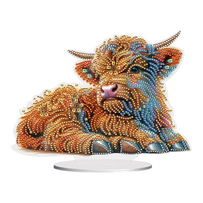 Special Shaped Yak Desktop Diamond Painting Gift for Beginner Kids (Brown Yak)