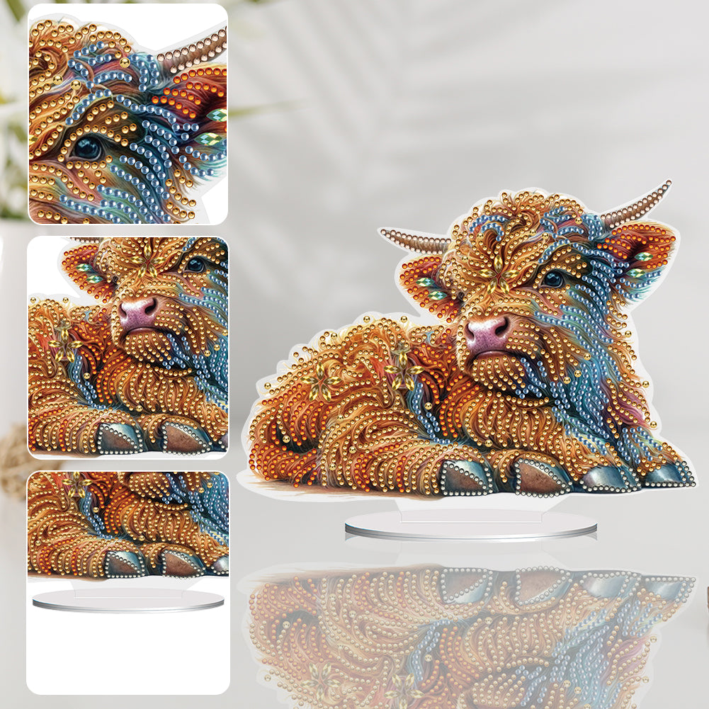 Special Shaped Yak Desktop Diamond Painting Gift for Beginner Kids (Brown Yak)