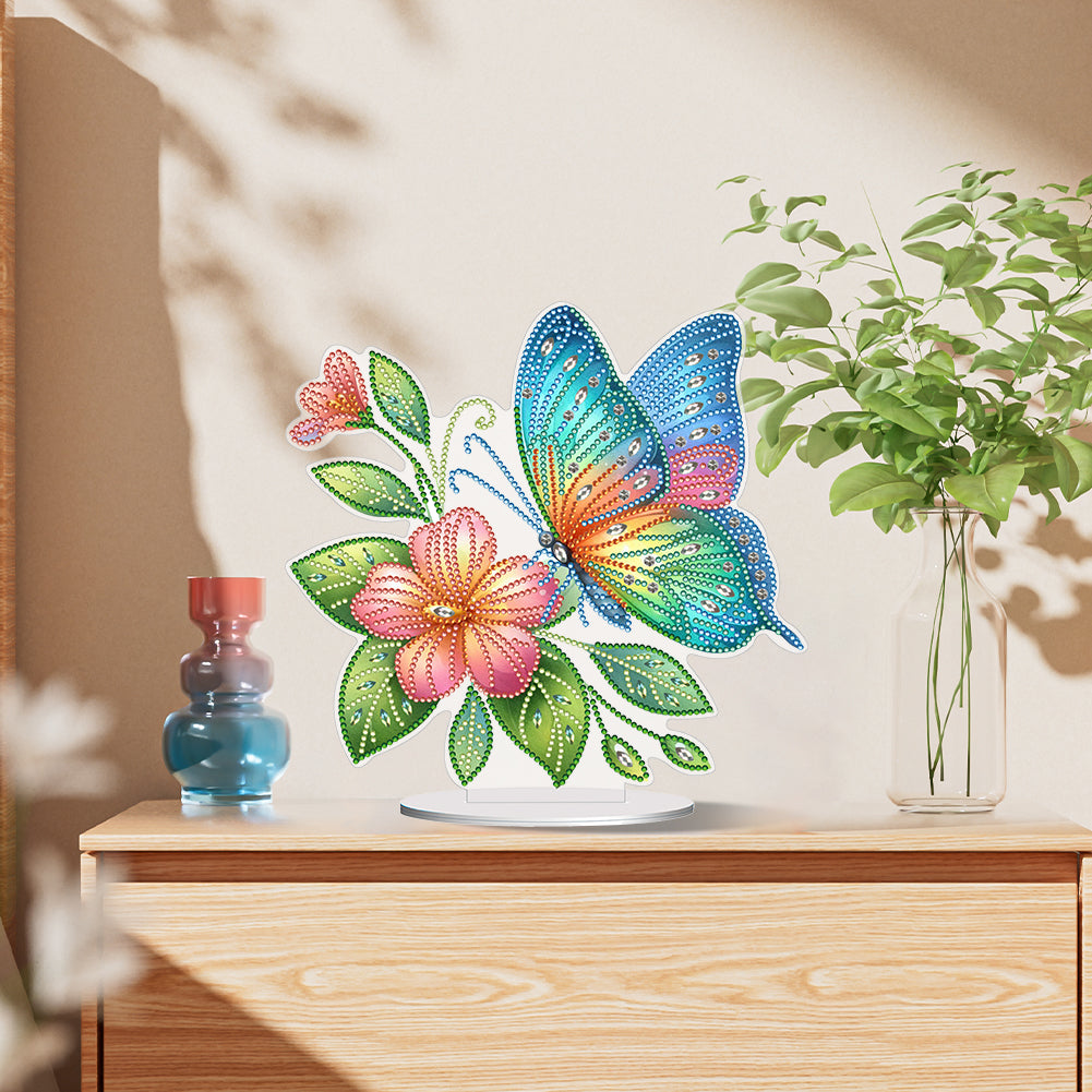 Special Shape Flower Butterfly Desktop Diamond Painting Art Office Decor (GJ506)