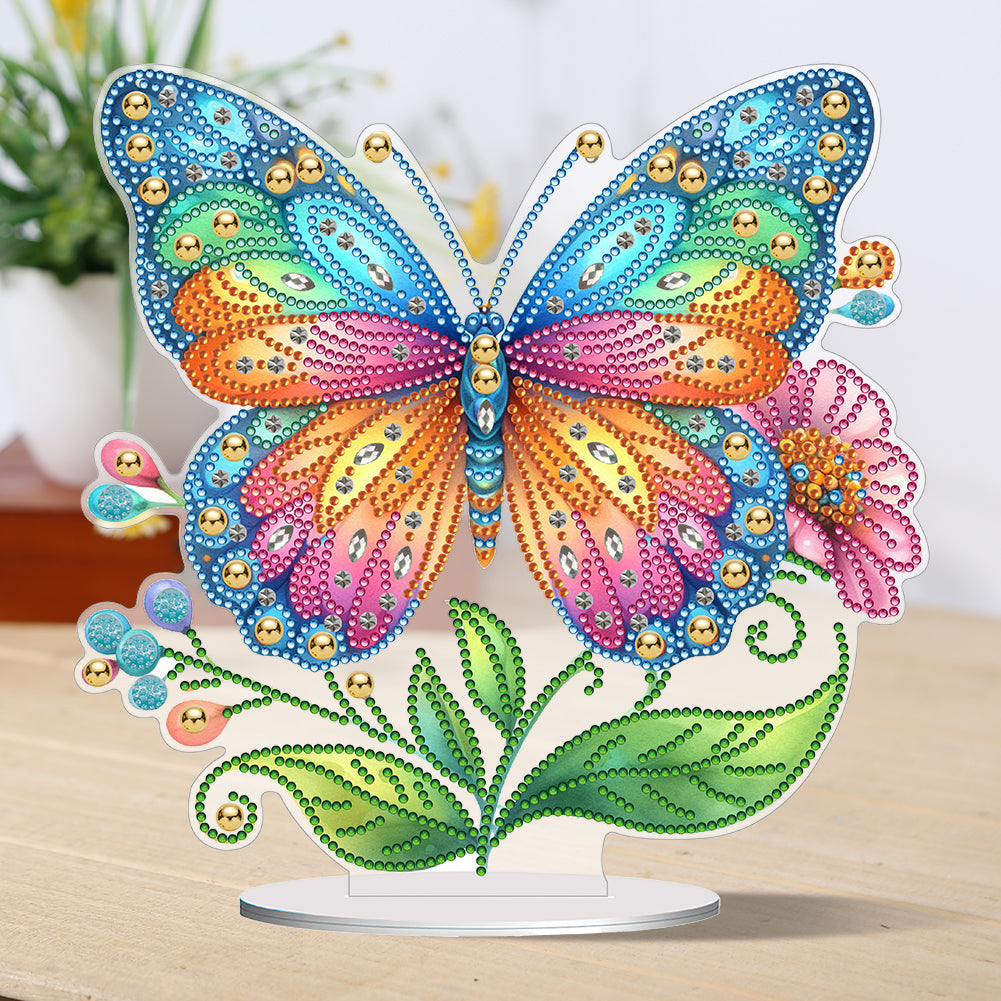 Special Shape Flower Butterfly Desktop Diamond Painting Art Office Decor (GJ507)