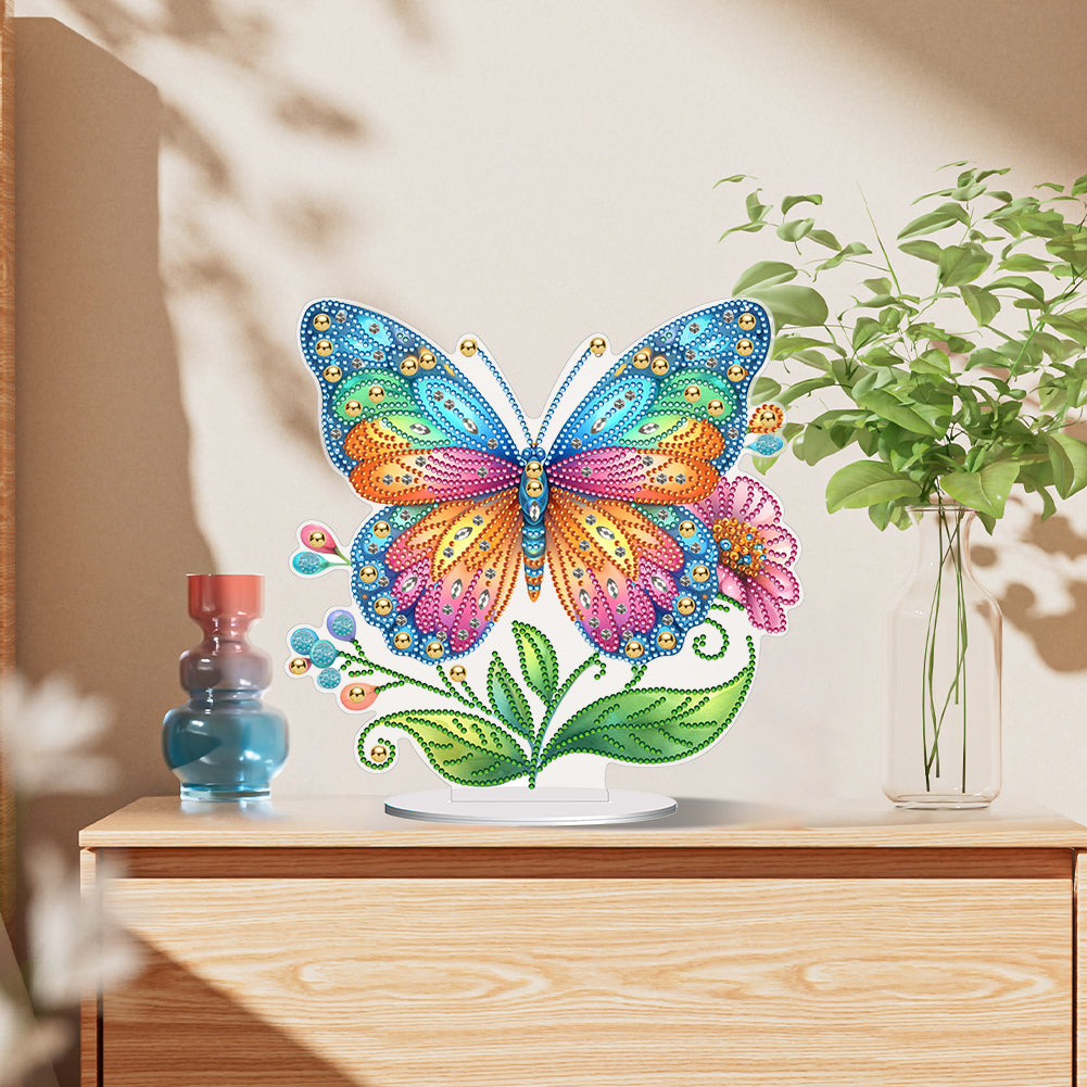 Special Shape Flower Butterfly Desktop Diamond Painting Art Office Decor (GJ507)