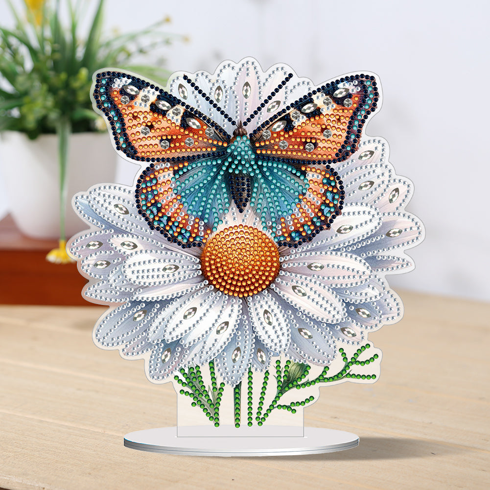 Special Shape Flower Butterfly Desktop Diamond Painting Art Office Decor (GJ508)