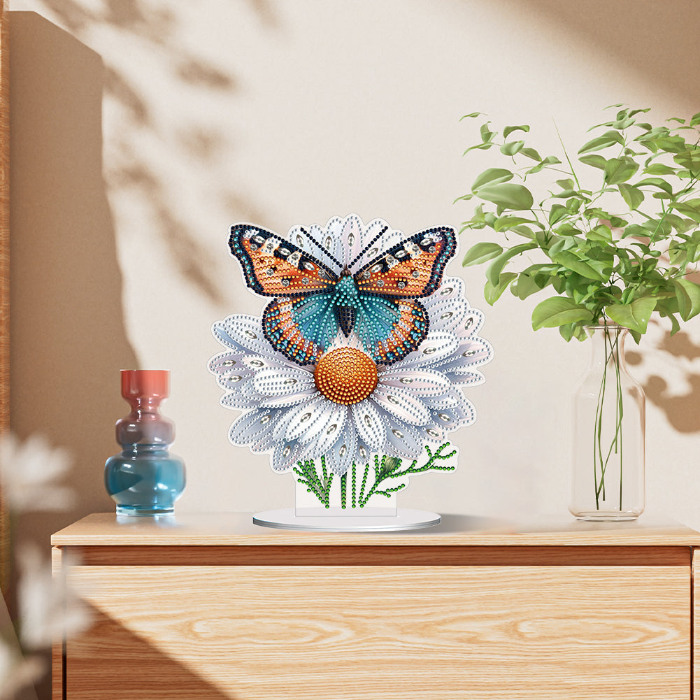 Special Shape Flower Butterfly Desktop Diamond Painting Art Office Decor (GJ508)