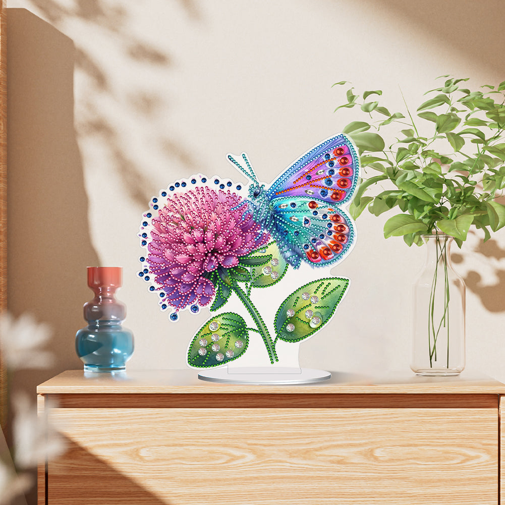 Special Shape Flower Butterfly Desktop Diamond Painting Art Office Decor (GJ509)