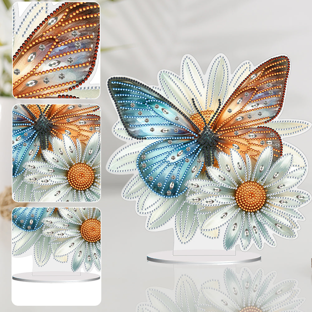 Special Shape Flower Butterfly Desktop Diamond Painting Art Office Decor (GJ510)