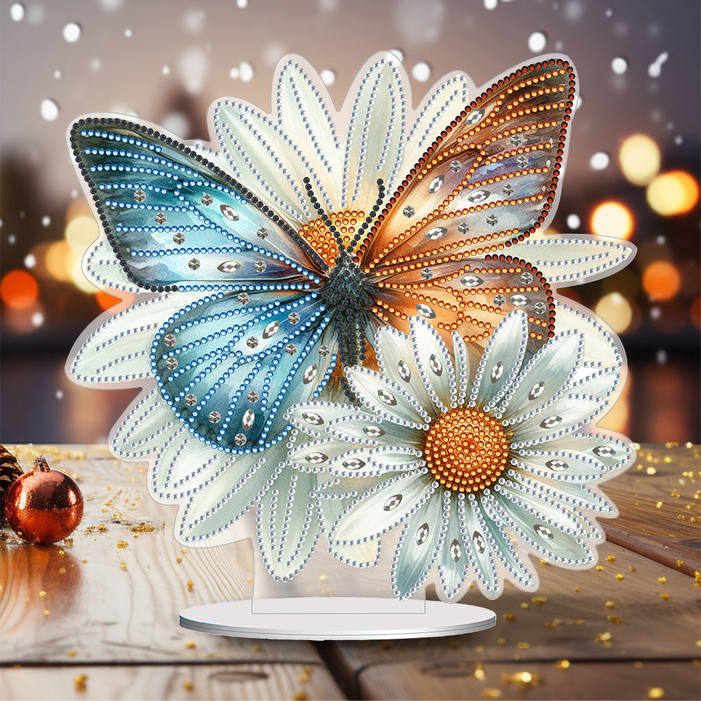 Special Shape Flower Butterfly Desktop Diamond Painting Art Office Decor (GJ510)