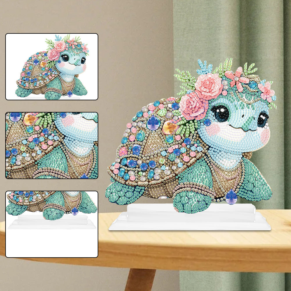 Special Shaped Handmade Desktop Diamond Art Kits for Home Office Decor (Turtle)