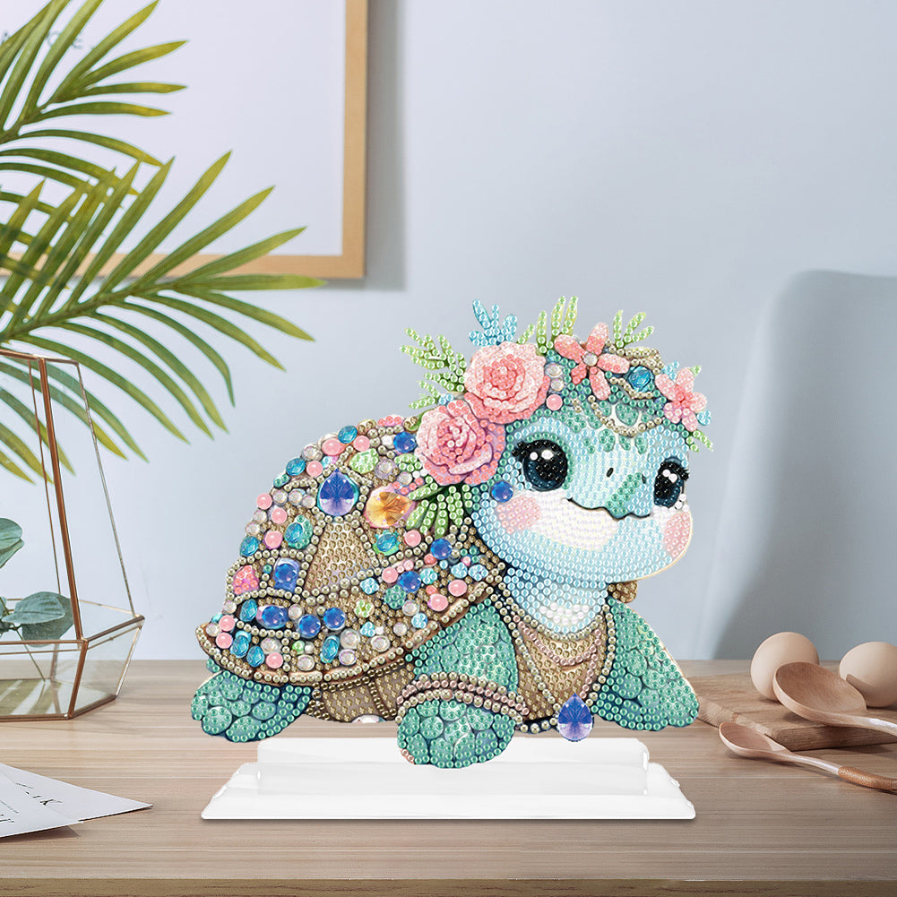 Special Shaped Handmade Desktop Diamond Art Kits for Home Office Decor (Turtle)