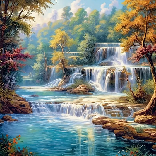 Mountains And Flowing Water - Full Round Drill Diamond Painting 50*50CM