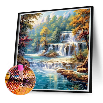 Mountains And Flowing Water - Full Round Drill Diamond Painting 50*50CM