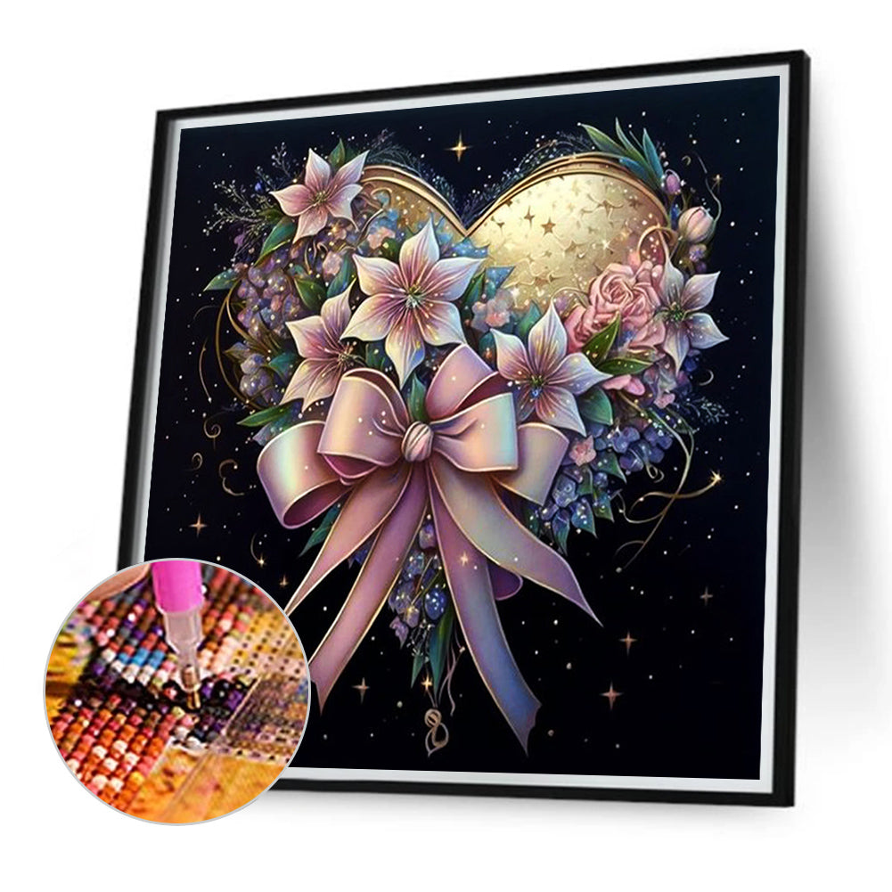 Flowers Of Love - Full Round Drill Diamond Painting 40*40CM