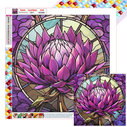 Glass Style Flowers - Full Square Drill Diamond Painting 40*40CM