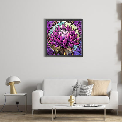 Glass Style Flowers - Full Square Drill Diamond Painting 40*40CM