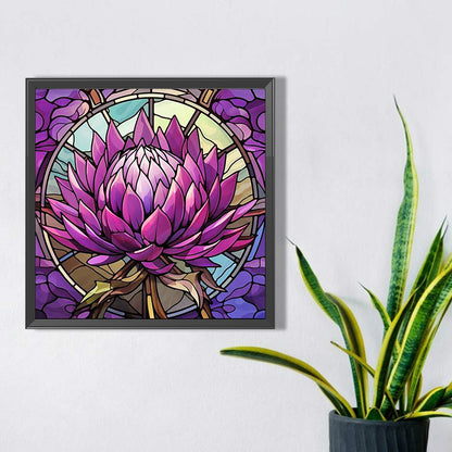 Glass Style Flowers - Full Square Drill Diamond Painting 40*40CM