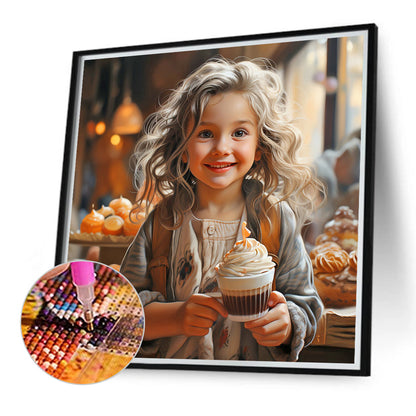 Cake Little Girl - Full Round Drill Diamond Painting 40*40CM