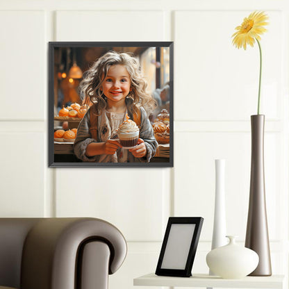 Cake Little Girl - Full Round Drill Diamond Painting 40*40CM