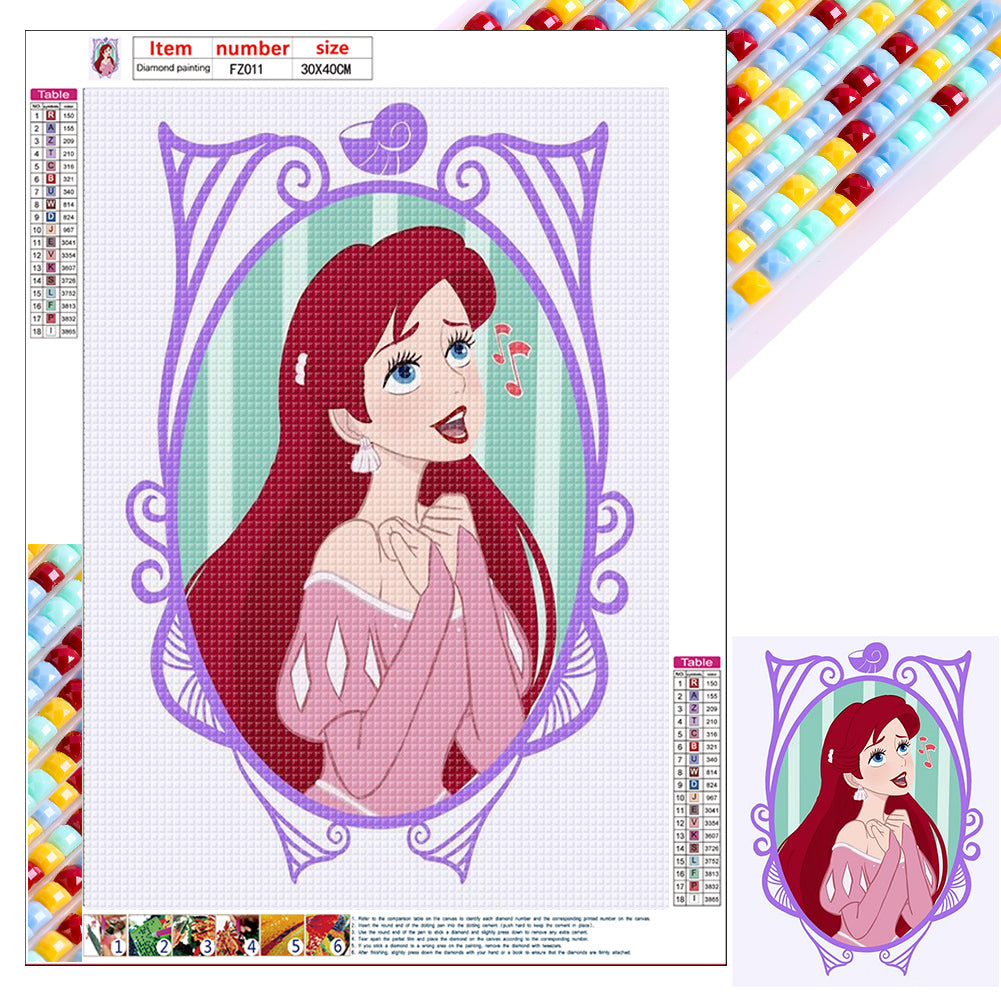 Disney Princess-Princess Ariel - Full Square Drill Diamond Painting 30*40CM