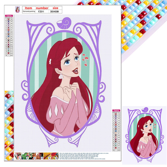 Disney Princess-Princess Ariel - Full Square Drill Diamond Painting 30*40CM