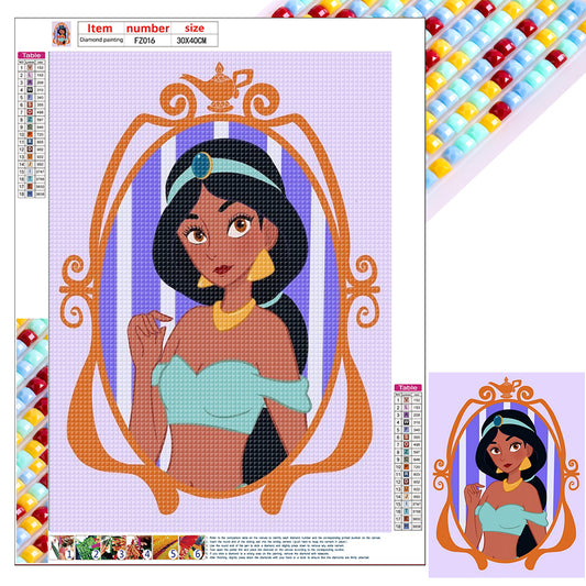 Disney Princess-Princess Jasmine - Full Square Drill Diamond Painting 30*40CM