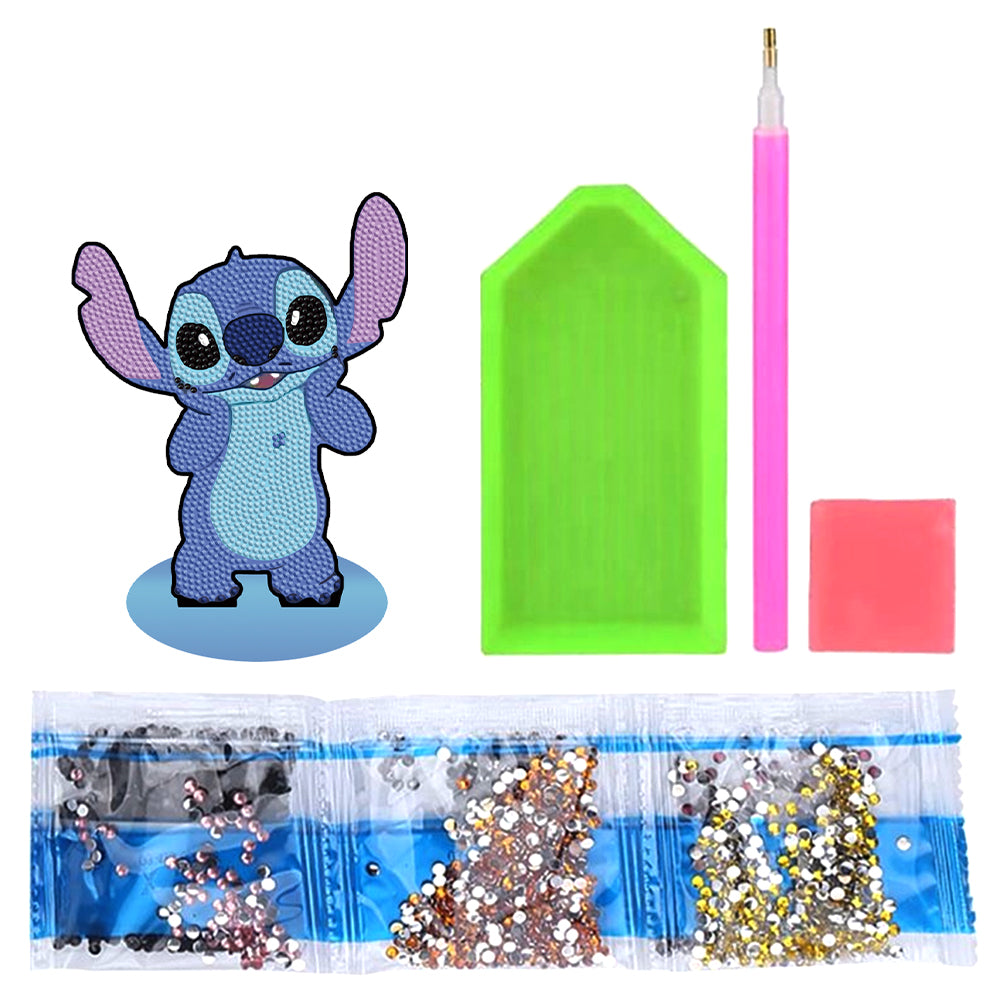 Special Shaped Wooden Stitch Desktop Diamond Painting Art for Home Decor (Blue)